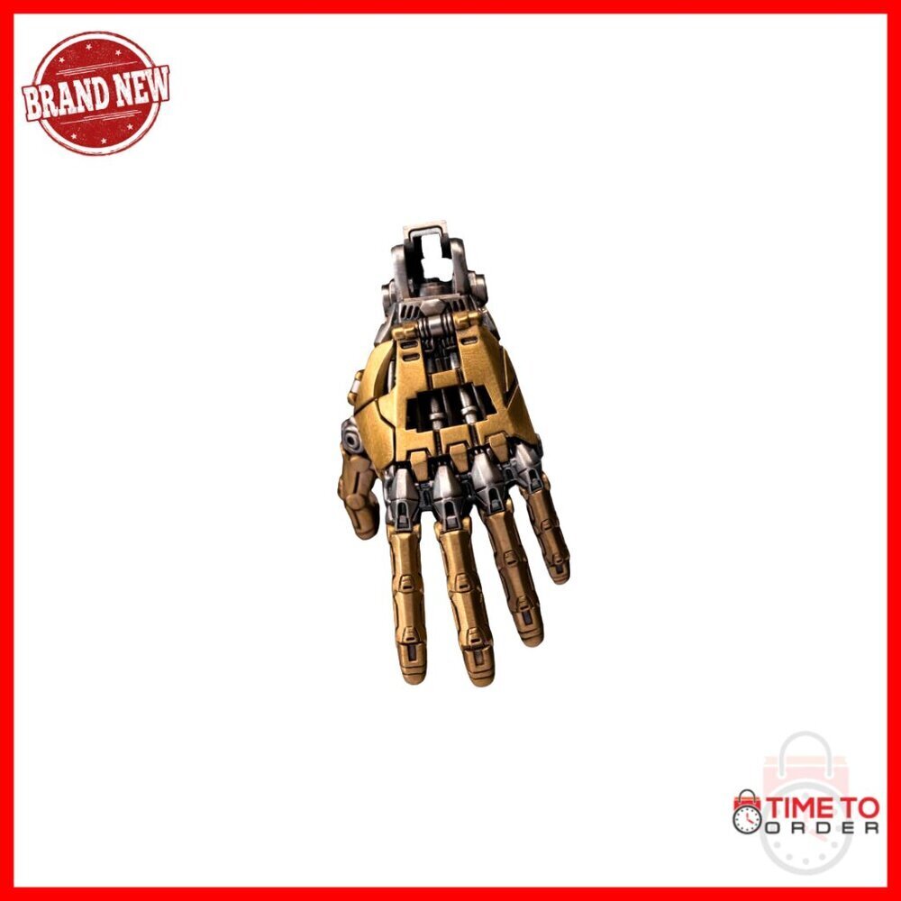 Movable Joint Mechanical Hand Pendant Necklace Charm Keychain White Bronze Brass